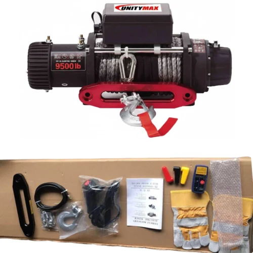 Unitymax 9500lb Electric Winch 12V/24V Rope Wireless Control